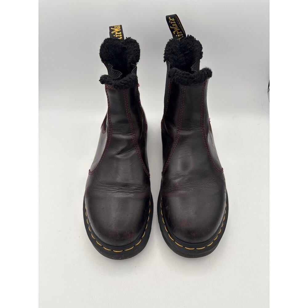 Women’s Dr. Martens Size 7.5 Dark Cherry Chelsea Boots w/ Fur Lining